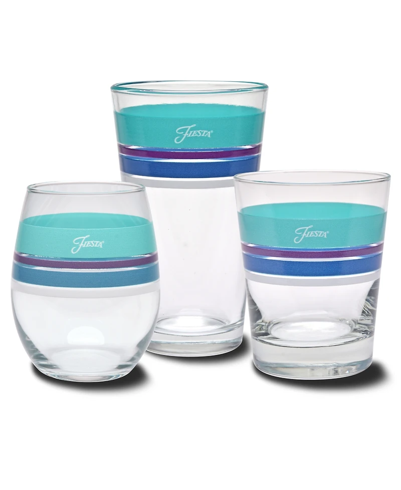 Fiesta Coastal Edgeline 16-Ounce Tapered Cooler Glass, Set of 4