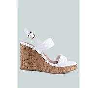 mohana quilted high wedge heel sandals