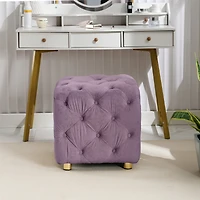 Streamdale Furniture Modern Purple Velvet Ottoman, Small End Table, Footstool & Chair Set