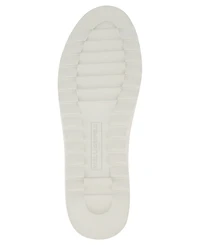 Karl Lagerfeld Paris Men's Suede Plain-Toe with Side White Logo Bit Sneaker