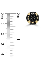 Men's Black Diamond Halo Cluster Stud Earrings (1 ct. t.w.) in 10k Gold