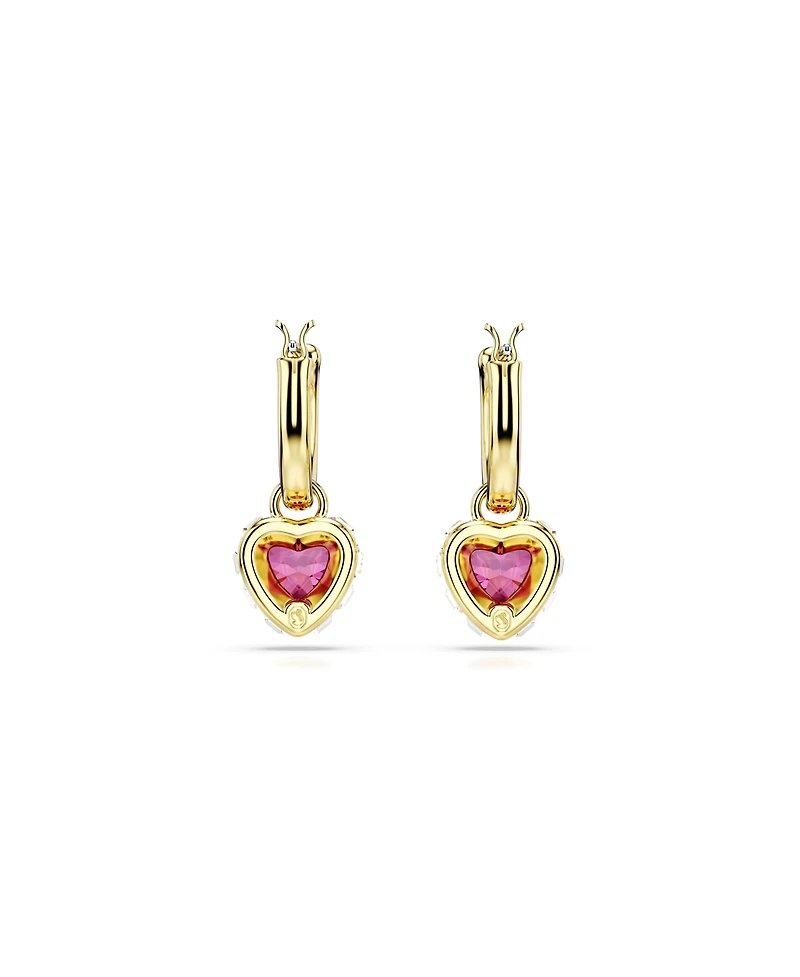 Swarovski Chroma Drop Earrings, Heart, Red, Gold-Tone Plated