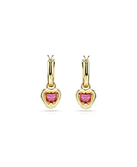 Swarovski Chroma Drop Earrings, Heart, Red, Gold-Tone Plated
