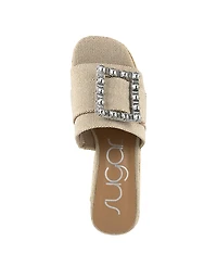 Sugar Women's Remote Embellished Buckle Espadrille Sandals