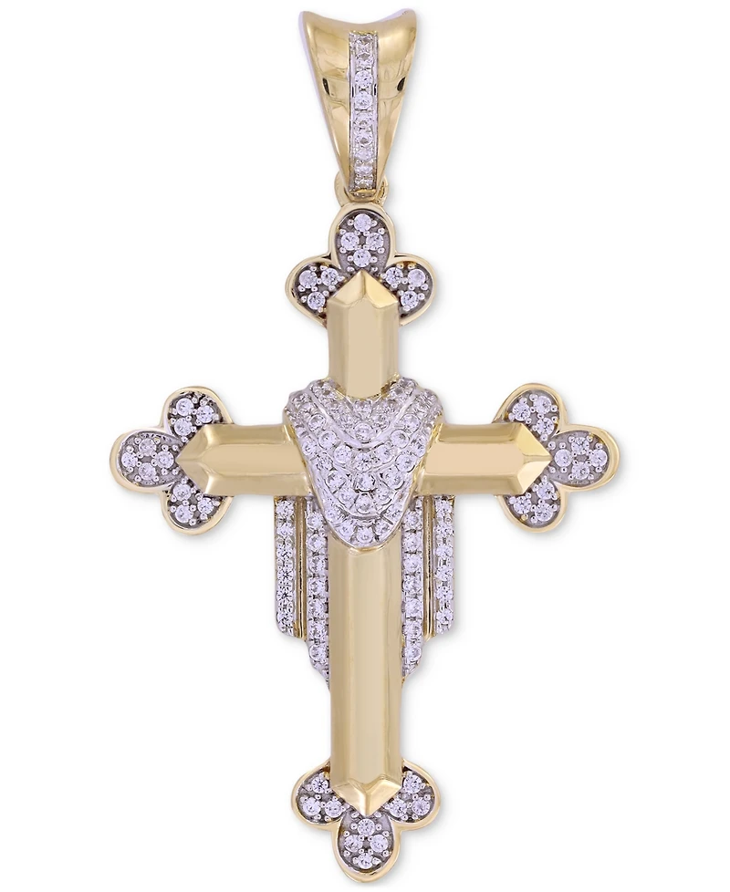 Men's Diamond Pave Ornate Cross Pendant (1/3 ct. t.w.) in 10k Gold