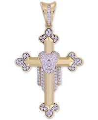 Men's Diamond Pave Ornate Cross Pendant (1/3 ct. t.w.) in 10k Gold
