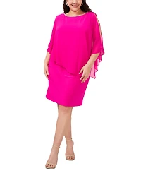 Msk Plus Size Embellished Chiffon-Overlay Dress