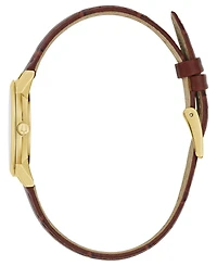 Bulova Women's Diamond Accent Brown Leather Strap Watch 27mm