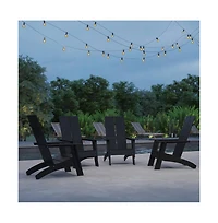 Set Of 4 Piedmont Modern All-Weather Poly Resin Wood Adirondack Chairs
