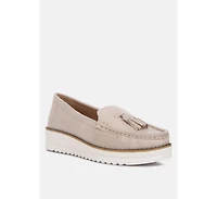 daiki platform lug sole tassel loafers