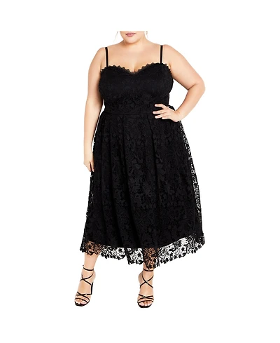 City Chic Women's Scarlet Lace Dress