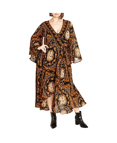 Plus Freya Placement Maxi Dress