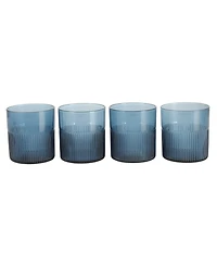 Bloomhouse 8 Pc Handmade Colored Glass 15 oz Coaster Set