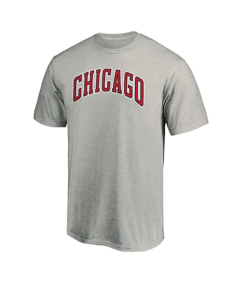 Men's Fanatics Heathered Gray Chicago Bulls Alternate Logo T-shirt