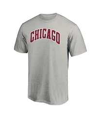 Men's Fanatics Heathered Gray Chicago Bulls Alternate Logo T-shirt