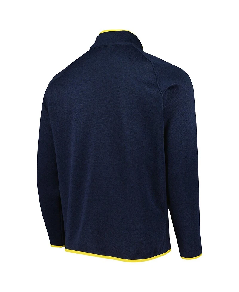 Men's Columbia Navy Michigan Wolverines Canyon Point Omni-Shield Raglan Half-Zip Pullover Top