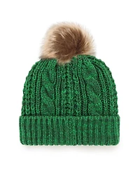 Women's '47 Brand Green Green Bay Packers Logo Meeko Cuffed Knit Hat with Pom