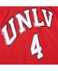 Men's Mitchell & Ness Larry Johnson Red Distressed Unlv Rebels 1989/90 Player Swingman Jersey