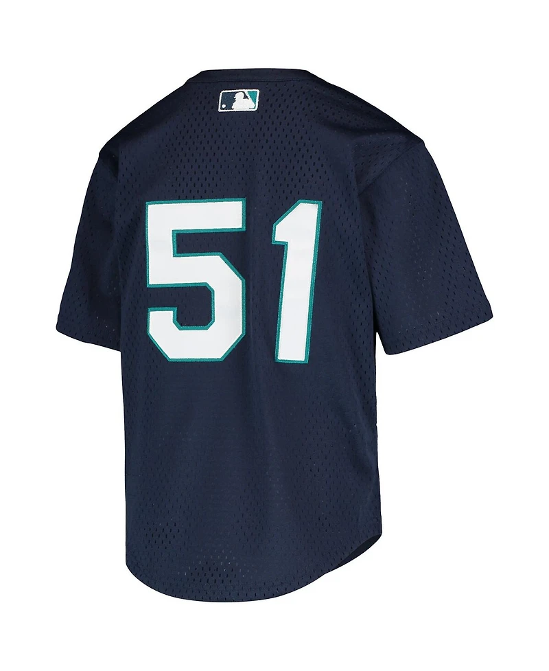 Big Boys Mitchell & Ness Ichiro Suzuki Navy Seattle Mariners Cooperstown Collection Mesh Batting Practice Jersey