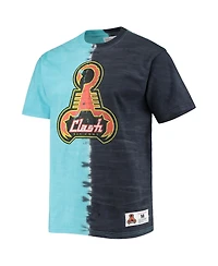 Men's Mitchell & Ness Blue Distressed San Jose Clash Vertical Tie-Dye Top