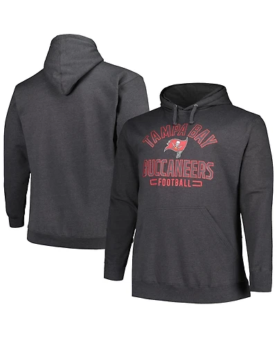 Men's Fanatics Heather Charcoal Tampa Bay Buccaneers Big and Tall Pullover Hoodie
