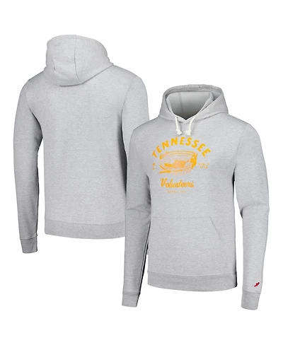 Men's League Collegiate Wear Heather Gray Distressed Tennessee Volunteers Stadium Essential Pullover Hoodie