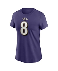 Women's Nike Lamar Jackson Purple Baltimore Ravens Player Name and Number T-shirt