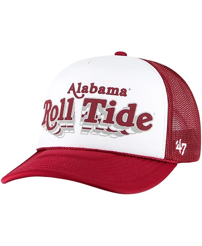 Men's '47 Brand White, Crimson Alabama Crimson Tide Article Foam Front Trucker Hat