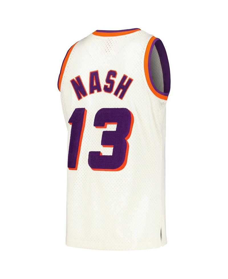 Men's Mitchell & Ness Steve Nash Cream Phoenix Suns Chainstitch Swingman Jersey