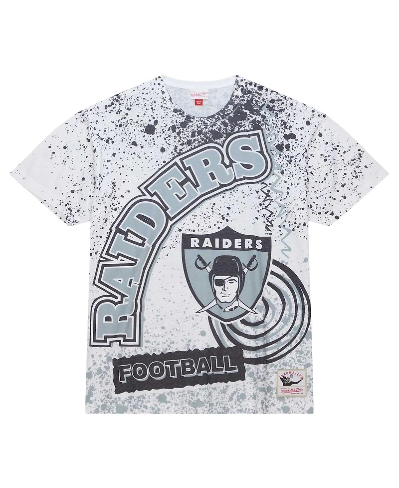 Men's Mitchell & Ness White Las Vegas Raiders Team Burst Sublimated T-shirt