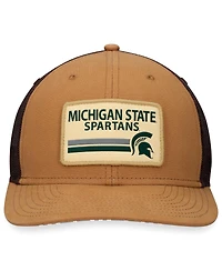 Men's Top of the World Khaki Michigan State Spartans Strive Trucker Adjustable Hat