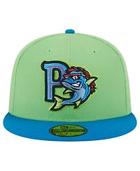 Men's New Era Green Pensacola Blue Wahoos Theme Nights Pensacola Mullets 59FIFTY Fitted Hat