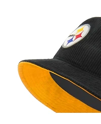 Men's '47 Brand Black Pittsburgh Steelers Thick Cord Bucket Hat