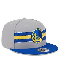 Men's New Era Gray Golden State Warriors Chenille Band 9FIFTY Snapback Hat