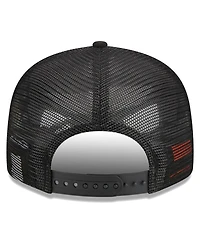 Men's New Era Black Teenage Mutant Ninja Turtles Happy Michelangelo Trucker 9FIFTY Snapback Hat