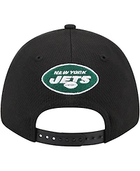 Men's New Era Black New York Jets Top Visor 9FORTY Adjustable Hat