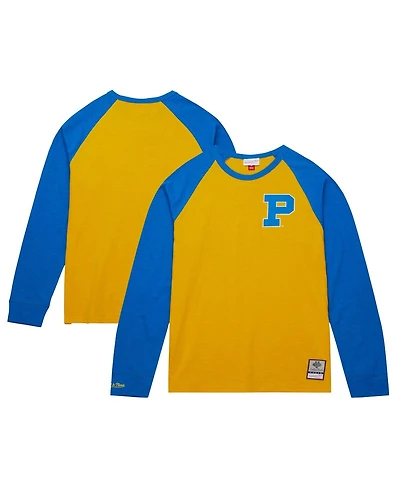 Men's Mitchell & Ness Gold Pitt Panthers Legendary Slub Raglan Long Sleeve T-shirt