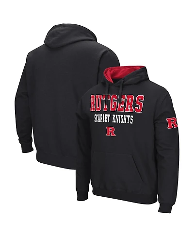 Men's Colosseum Black Rutgers Scarlet Knights Sunrise Pullover Hoodie