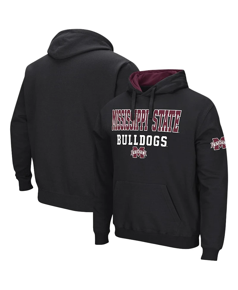 Men's Colosseum Black Mississippi State Bulldogs Sunrise Pullover Hoodie