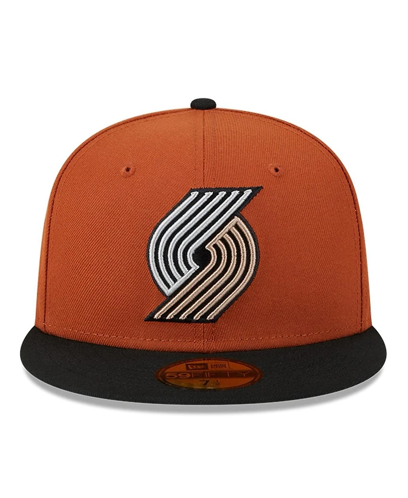 Men's New Era Rust, Black Portland Trail Blazers Two-Tone 59FIFTY Fitted Hat