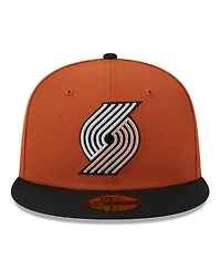 Men's New Era Rust, Black Portland Trail Blazers Two-Tone 59FIFTY Fitted Hat
