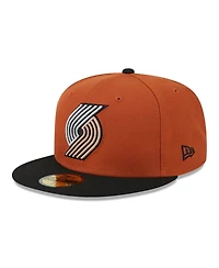 Men's New Era Rust, Black Portland Trail Blazers Two-Tone 59FIFTY Fitted Hat