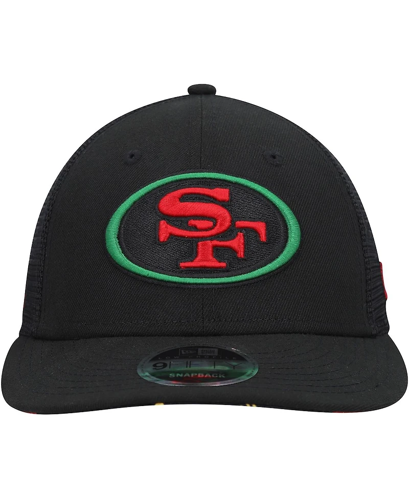 Men's New Era Black San Francisco 49ers Black Excellence Collection Trucker Low Profile 9FIFTY Snapback Hat