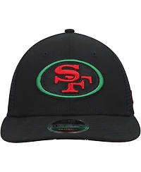 Men's New Era Black San Francisco 49ers Black Excellence Collection Trucker Low Profile 9FIFTY Snapback Hat