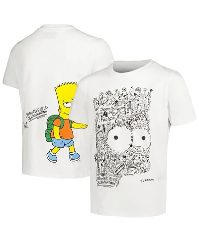 Big Boys and Girls Freeze Max White The Simpsons Bart Sketch T-shirt