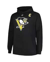 Men's Profile Sidney Crosby Black Pittsburgh Penguins Big and Tall Name Number Pullover Hoodie