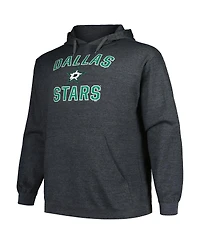 Men's Profile Heather Charcoal Dallas Stars Big and Tall Arch Over Logo Pullover Hoodie