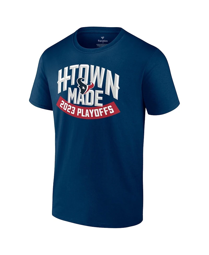 Men's Fanatics Navy Houston Texans 2023 Nfl Playoffs H-Town Made T-shirt