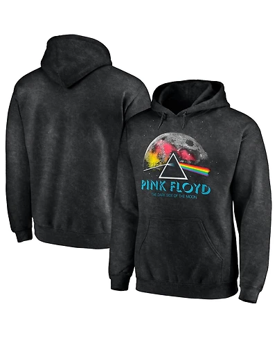 Men's Black Pink Floyd Dark Side Of The Moon Washed Pullover Hoodie