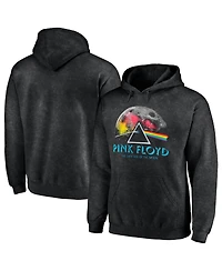 Men's Black Pink Floyd Dark Side Of The Moon Washed Pullover Hoodie